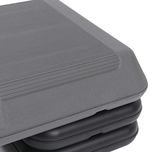 F2C 28.5" Aerobics Platform for Total Body Fitness 4" - 6" - 8" Height Adjustable with 4 Risers Home Workout Exercise Stepper Black/Gray
