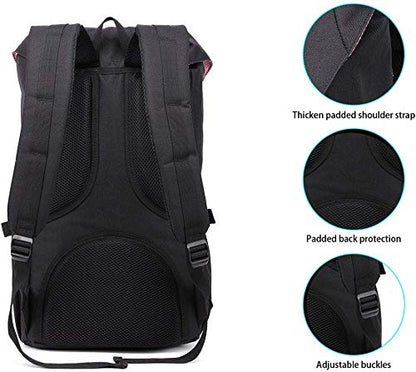 KAUKKO Laptop Outdoor Backpack Traveling Daypack Hiking Rucksack Large Capacity Bag Fits 15.6"(0-Black(2PC)) - color: 0-black(2pc)