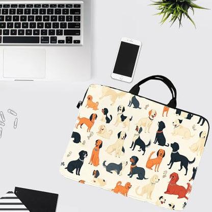 15-Inch Laptop Sleeve – Stylish, Lightweight, Shockproof, Water-Resistant Case for Lenovo, HP, Dell, Asus Notebooks - Cute Cartoon Dogs - color: Cute Cartoon Dogs