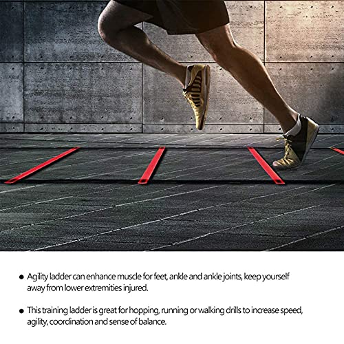 Agility Ladder Speed Agility Training Set, Include 3m Adjustable Agility Ladder/1 Resistance Parachute, for Sprint Running Football Training
