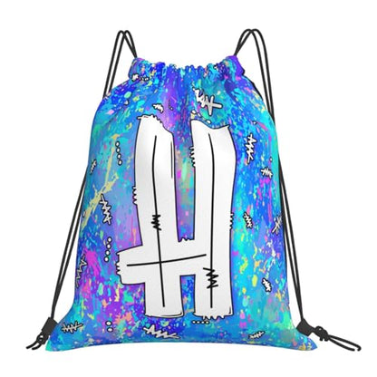 Drawstring Backpack Bag Sport Gym Sackpack Initial Blue Draw String Cinch Bags Bulk String Backpack Storage Bag for Women Men Letters H - color: Letters H