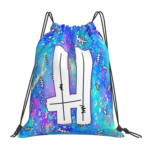 Drawstring Backpack Bag Sport Gym Sackpack Initial Blue Draw String Cinch Bags Bulk String Backpack Storage Bag for Women Men Letters H - color: Letters H