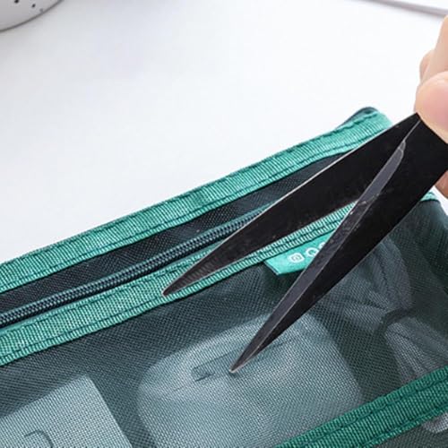 6 Pieces Purple Mesh Travel Organizer Pouch Set,Multi-Size Zippered Storage Bags, Portable Electronics Cable Cosmetic Case for Adults,Breathable Mesh