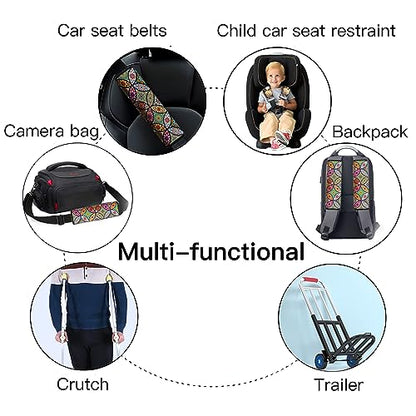 Car Seat Belt Pad Cover, 2-Pack Soft Car Safety Seat Belt Strap Shoulder Pad for Adults and Children, Suitable for Car Seat Belt, Backpack, Shoulder Bag (Pretty Mandala) - color: Pretty Mandala