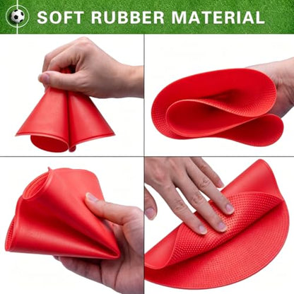 Poly Spot Markers 4inch/9 inch Non-Slip Rubber Agility Markers Flat Field Cones Floor Dots for Football, Soccer, Basketball Training Markers, School Activities, Exercise Drills, Social Distancing - style: 9inch 6Pcs(Red)