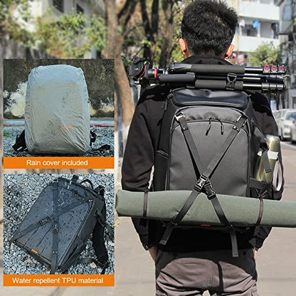 Besnfoto Camera Backpack Waterproof for DSLR/SLR Mirrorless Camera Men Photo Bag with Laptop Compartment for Photographer Travel