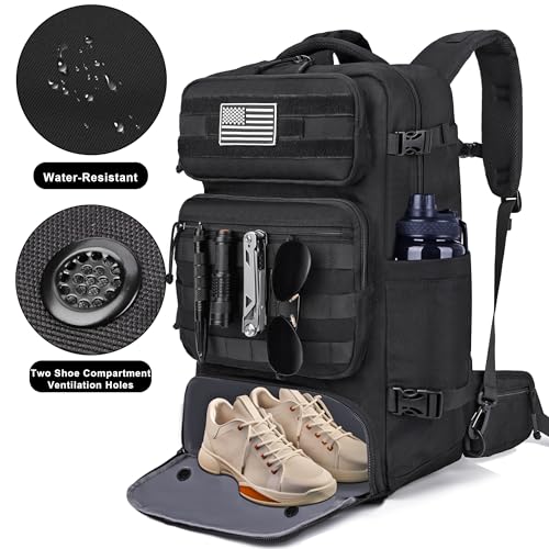 DEYACE 40L Travel Airline Backpack Men TSA Approved with Shoes Compartment | YKK-Zipper ,Fits 17.3 Inch Laptop,AER Travel Pack,Carry-on Size, Everyday Use Laptop Bag,for Weekender