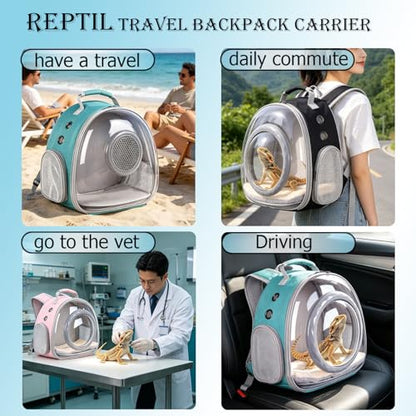 WEVONIGU Small Animal Backpack Carrier with Clear Bubble Dome Window Large Space & Breathable Travel Cage with Soft Mat Airline Approved - color: Black, size: Backpack
