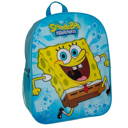 AI ACCESSORY INNOVATIONS Spongebop Square Pants Kids Backpack, 15" School Bag for Girls & Boys, Blue - color: Spongebob