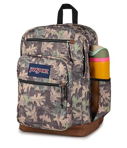 JanSport Cool Backpack with 15-inch Laptop Sleeve, Large Computer Bag Rucksack with 2 Compartments, Ergonomic Straps, Woodland Camo - color: Woodland Camo Green/Grey/Charcoal
