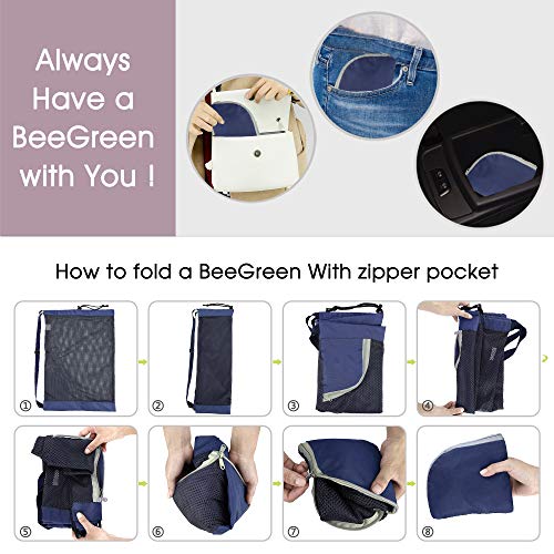 BeeGreen Mesh Drawstring Bag Swim Backpack for Beach Pool Sports Gym Draw String Cinch Bags for Swimming Soccer Basketball Gear Navy - color: Navy, style: Mesh Bag