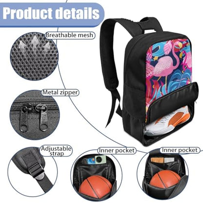 Basketball Backpack With Separate Ball Compartment And Shoes Fit Basketball Volleyball Football - color: Flamingo