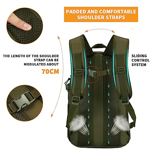 HUNTVP 10L/20L/30L Tactical Backpack Military MOLLE Backpack Rucksack Gear Tactical Assault Pack for Hunting Camping Trekking (20L-Army Green) - color: Army Green, size: 20L