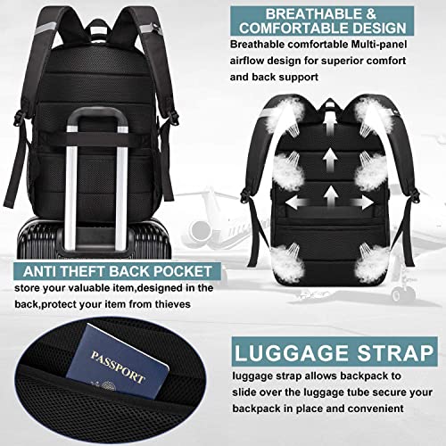 Backpack, Laptop Backpack, Carry on Backpack, Durable TSA Friendly Business Travel 17.3 Inch Laptop Backpack with USB Port, College School Bag Gift for Men Women Teens Bookbag, Black - color: 17.3 Inch-black