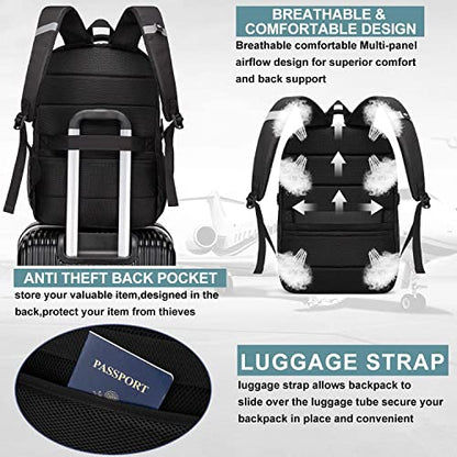 Backpack, Laptop Backpack, Carry on Backpack, Durable TSA Friendly Business Travel 17.3 Inch Laptop Backpack with USB Port, College School Bag Gift for Men Women Teens Bookbag, Black - color: 17.3 Inch-black