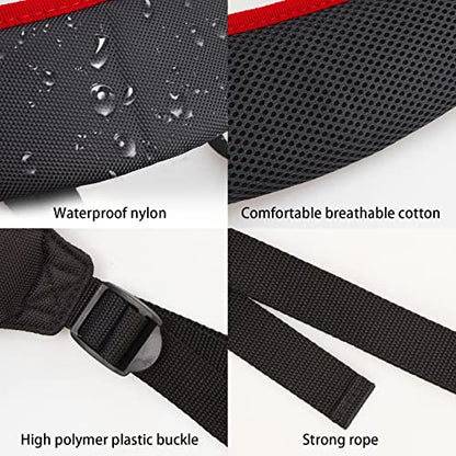 BIG TEETH Golf Bag Strap,Adjustable Padded Bag Strap Replacement,Golf Double Shoulder Bag Straps with 4Pcs Rotate Hooks - color: Red and Black