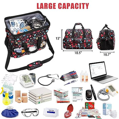 Nurse Rolling Medical Duffle Bag Work Nursing School College Student Must Have Clinical Home Health Cna Nr Gifts Carry On Bag with Wheels Doctor Emt Ems Healthcare Equipment Homecare Physician (Nurse) - color: Nurse