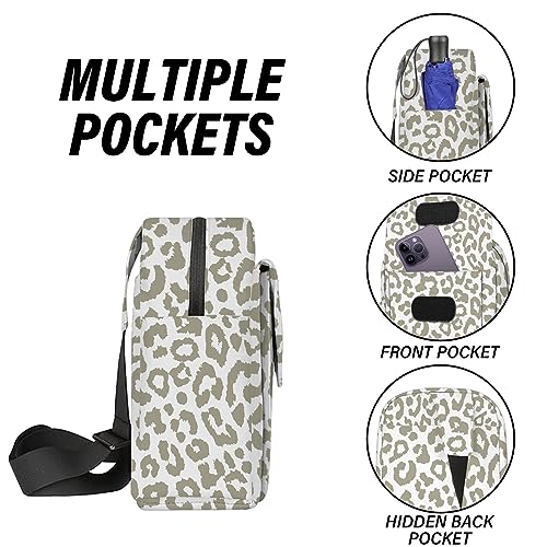 Cute Small Camera Bag with Photographer Camera Sling Bag Waterproof Dslr Camera Case Compatible with Nikon Sony Lightweigth for Women or Men（Grey Leopard Cheetah Print） - color: Grey-d20