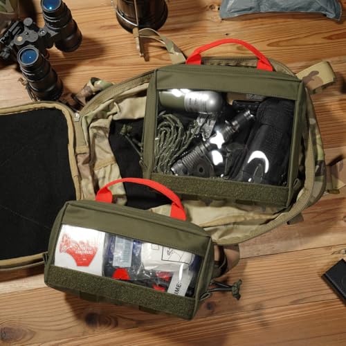 KRYDEX Clear Top Insert Bag with Hook Panel Tactical Packing Cube Travel Organizer Bag (Small -RG) - color: Small -RG