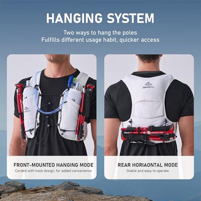 Running Hydration Vest 5L, Running Backpack with 2x500ml Soft Flask - color: White, size: X-Large