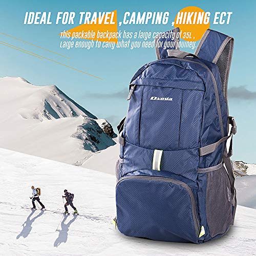 35L Lightweight Packable Backpack Waterproof Durable Hiking Travel Backpack Daypack - color: Navy