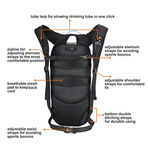 Bike Backpack Small Mountain Biking Backpack Lightweight 6l Daypack - MTB Cycling,Hiking,Skiing,Snow Bicycle,Snowboard | Lightweight - color: Grey