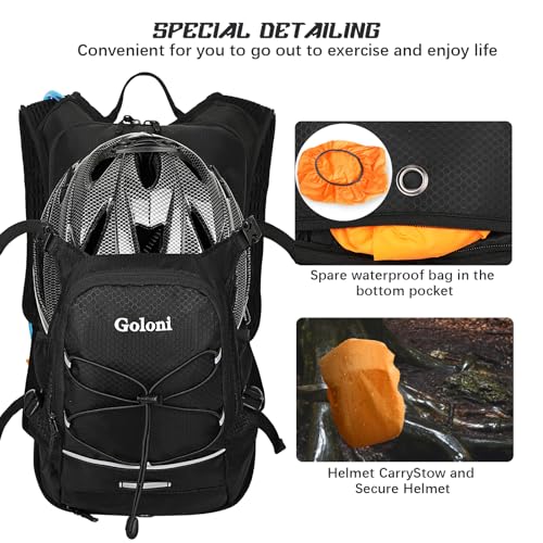 Hydration Backpack,Lightweight Hiking Backpack with 2L Water Bladder,Water Backpack for Biking, Running, Festival