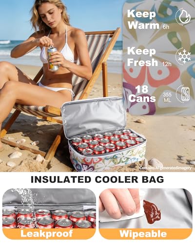 CaCTOUR Beach Bag with Cooler Compartment,Mesh Beach Bag Dry Wet Detachable with Zipper Pockets,Waterproof Sandproof Pool Bag - color: White