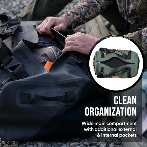 Uncharted Supply Co. The Vault Waterproof Duffel Bag - Airtight bag with Backpack Straps, Carry-On Size, Perfect for travel, boating, camping, recreation. (Black, 65L) - color: Black, size: 65L