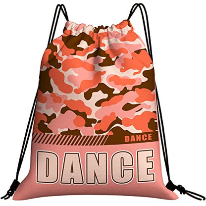 Drawstring Backpack Waterproof Gym Drawstring Bags Sports String Bag Camo Sackpack-Carol Dance Drawstring Bag - color: Dance Drawstring Bags-camo Carol
