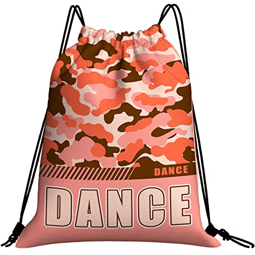 Drawstring Backpack Waterproof Gym Drawstring Bags Sports String Bag Camo Sackpack-Carol Dance Drawstring Bag - color: Dance Drawstring Bags-camo Carol