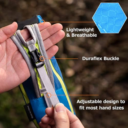 Azarxis TPU Soft Flask Collapsible Water Bottle Running Folding Gel Water Reservoir Handheld for Hydration Pack Hiking Cycling Climbing Jogging Marathon Trail Race - color: #01 Black Handheld Bottle Carrier - Bottle Not Included