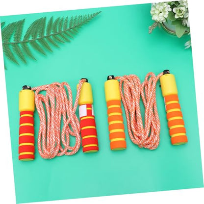 LIOOBO 2pcs Counting Jump Rope for Electronic Cotton Skipping Rope with Digital Counter for Workout and Exercise Games Red-yellow Orange-yellow