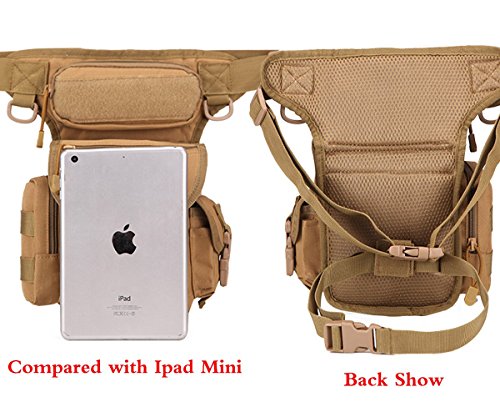 Multi-Purpose Hiking Waist Fanny Pack Running Backpack Outdoors Camping Bike Cycling Shoulder Bag - color: Khaki