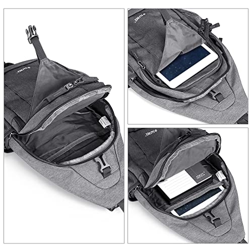 G4Free Sling Bag for Men and Women, RFID Blocking Crossbody Bag, Lightweight Sling Backpack for Travel, Hiking, Walking and Daily Use - color: Grey