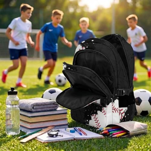 COZYAURA Personalized Baseball Backpack for Boys – 17 Inch Kids School Bag with Chest Strap, Custom Initial Sports Bookbag for Kindergarten, Elementary & Middle School - color: White