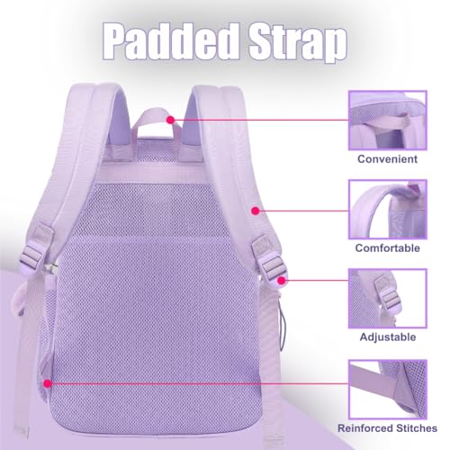 Mesh Backpack for Girls Boys, Heavy Duty Semi-Transparent Mesh Bookbag Womens Mens Mesh Backpacks for School, Sports, Beach, Swimming, Travel Purple - color: Purple