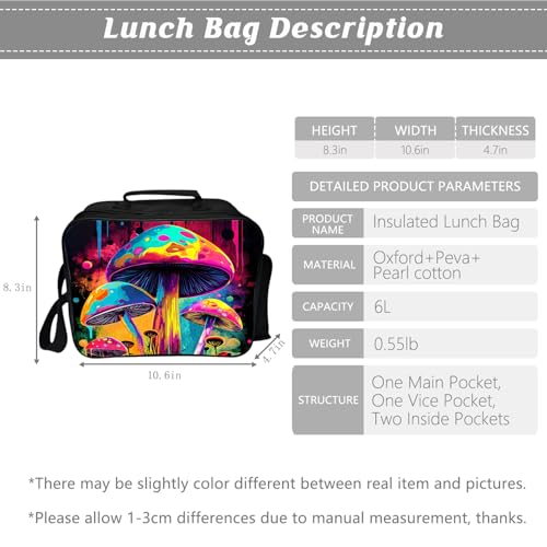 Kids Backpack School Bookbag 16inch Schoolbag With Lunch Box Bag And Pencil Case Set For Boys Girls - color: Mushroom