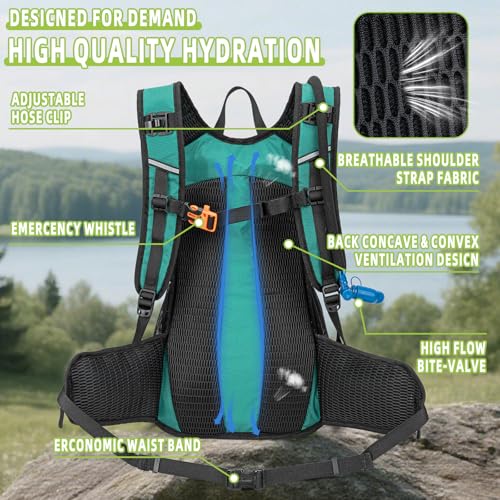 Hydration Backpack, Lightweight Water Backpack for Hiking with 3L Leak Proof Water Bladder, Insulated Hydration Pack Ideal for Hiking and Cycling, 18L