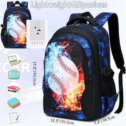 Meisohua Backpack for Boys Elementary Middle School Bags for Boy Kids Bookbags Teenager Casual Daypack Water Resistant Baseball Backpack - color: Blue Baseball Backpack