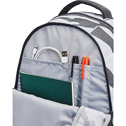 Under Armour Unisex Hustle 5.0 Backpack - color: (019) Pitch Gray / / Metallic Champagne Gold