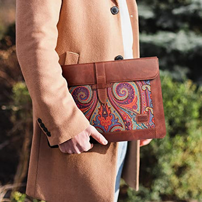 LONDO Leather Sleeve Compatible with MacBook Pro 16 & MacBook Pro 15 Inch (M5, M4, M3, M2, M1, Pro, Max), Premium Top Grain Leather Laptop Bag, 2020 to 2026 Models - color: Brown, size: 15-16 inches