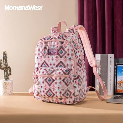 Montana West Backpack Purse for Women Western Aztec Backpack Purse Lightweight Casual Daypack for Travel - color: C-pink