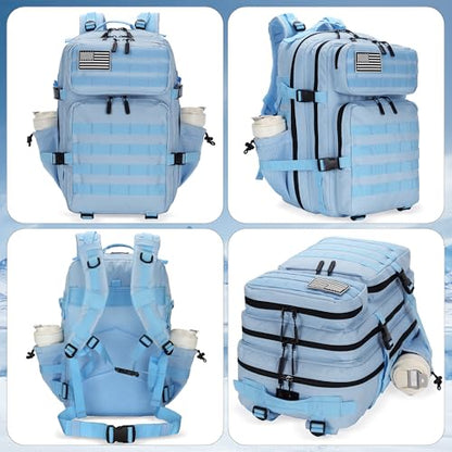 Lovelinks21 45L Tactical Assault Backpack 3 day assault pack with Molle Waterproof backpack Rucksack for Tactical Backpacks (Light blue) - color: Light Blue