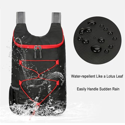 Lightweight and Thin Foldable Backpack, Climbing Bag, Hiking Daypack,15L Waterproof Travel Packable Rucksack (Black) - color: Black