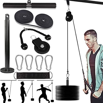 Taeku LAT Pulley System for Home Gym – Strength Training Fitness Equipment Cable Machine for Triceps, Biceps, Back & Shoulder Workouts - color: Nylon