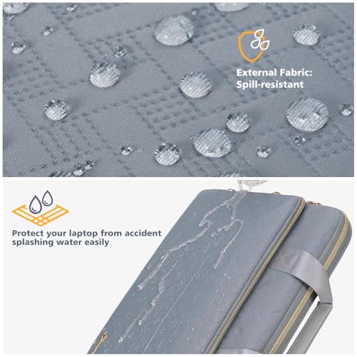 KIZUNA Laptop Sleeve Case 17 Inch Computer Shoulder Bag for 17.3" Lenovo ThinkBook Plus/IdeaPad 3i Gen7/ASUS Vivobook/ZenBook Pro/LG gram/MSI 17/Dell XPS/HP ENVY/Dell G7,Grey - color: Grey, size: 17 Inch