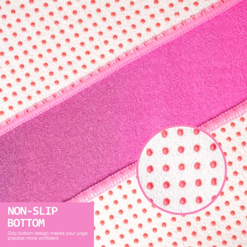 Eunzel Hot Yoga Towel, Non Slip Yoga Mat Towel Sweat Absorbent Printed Yoga Towel with Grip Dots for Hot Yoga, Pilates and Workout 72"x 24", Velvet Dusk - color: Velvet Dusk