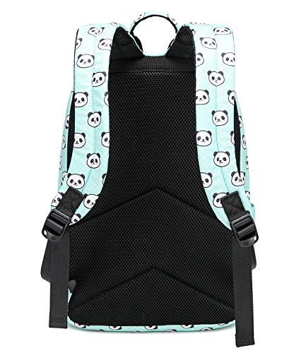 abshoo Lightweight Cute Panda Backpacks for Girls School Backpacks With Lunch Bag (3pc Panda Teal) - color: 3pc Panda Teal
