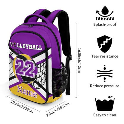 Purple Gold Volleyball Shoulder Backpack Bag for Sports Camping Hiking Travelling - color: Muilti 12